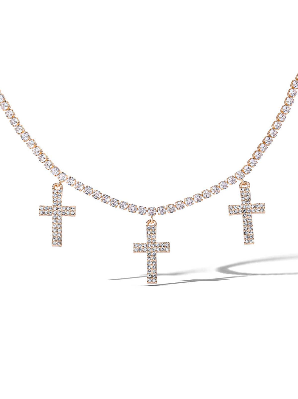 Triple Cross Pave Necklace | Jessica Simpson Accessories