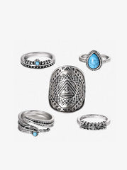 5-Piece Ring Set with Turquoise | Jessica Simpson Accessories