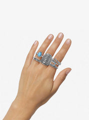 5-Piece Ring Set with Turquoise | Jessica Simpson Accessories