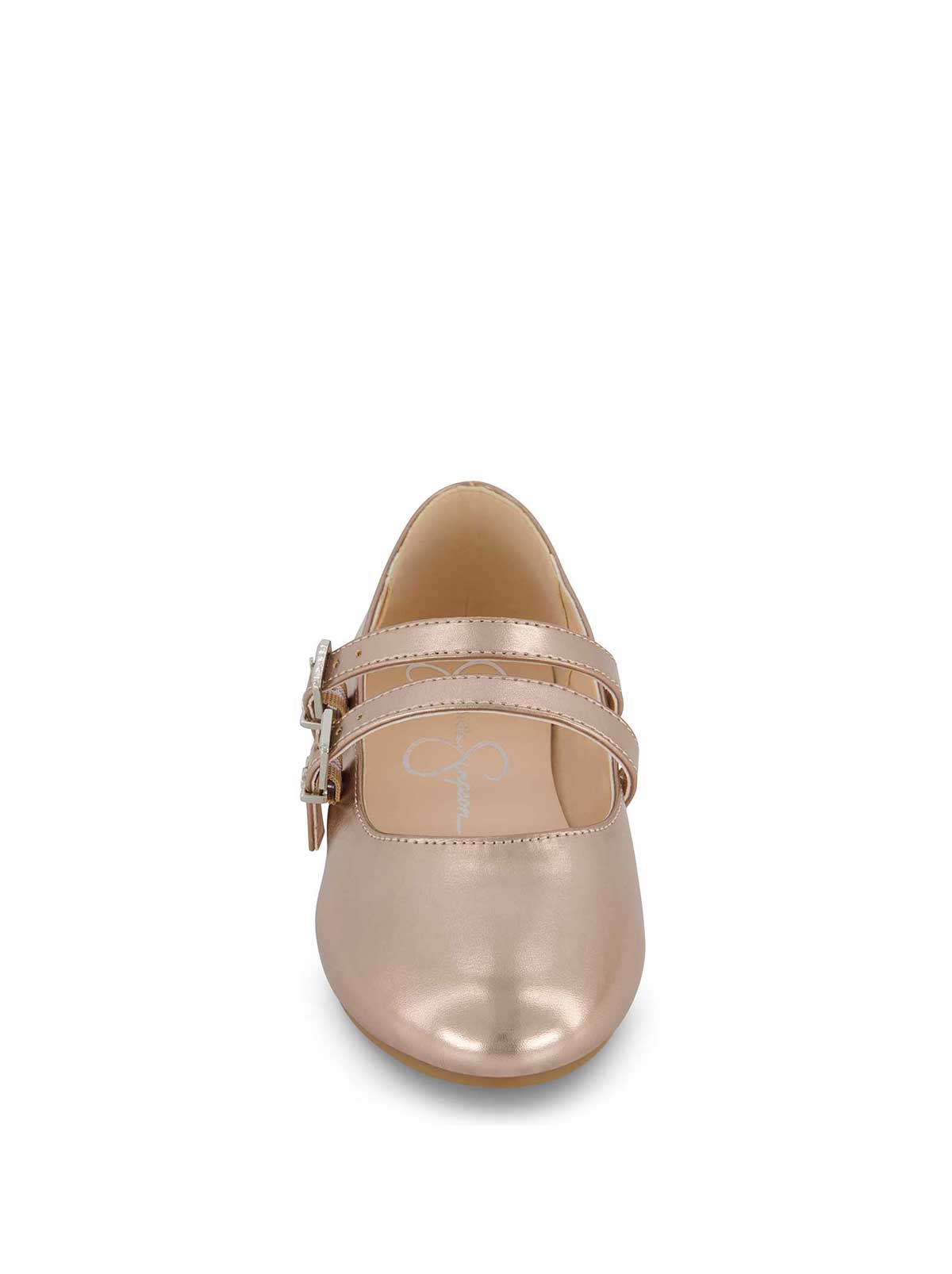 Little Girls' Amy Double Strap Ballet Flat in Champagne | Jessica Simpson Women