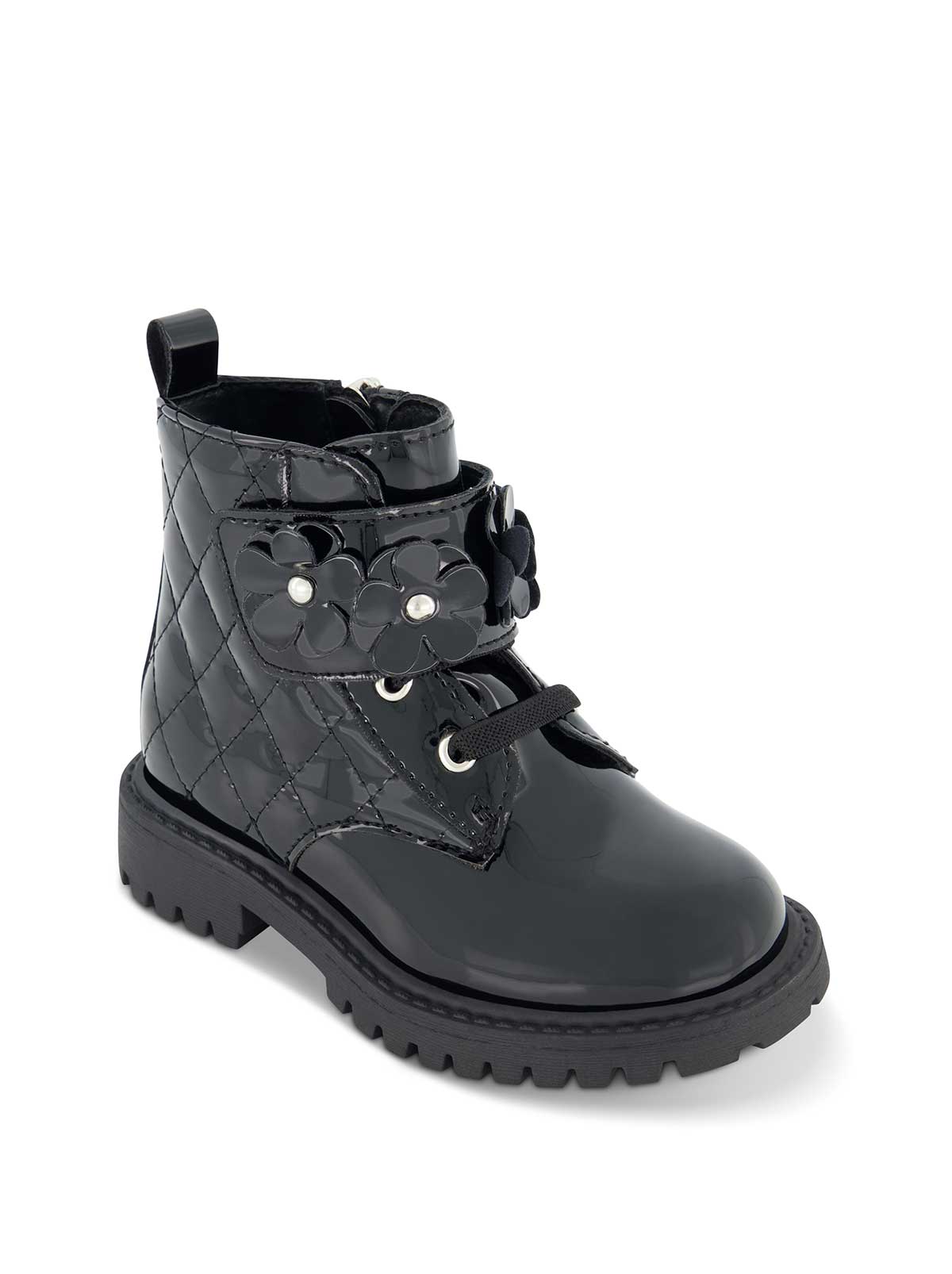Toddler Daria Flower Moto Boot in Black | Jessica Simpson Women