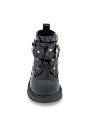 Toddler Daria Flower Moto Boot in Black | Jessica Simpson Women