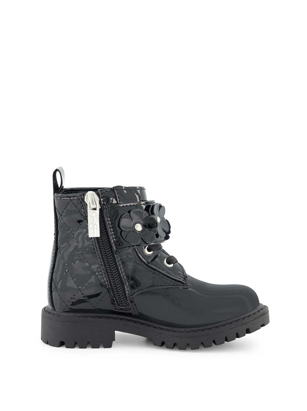 Toddler Daria Flower Moto Boot in Black | Jessica Simpson Women