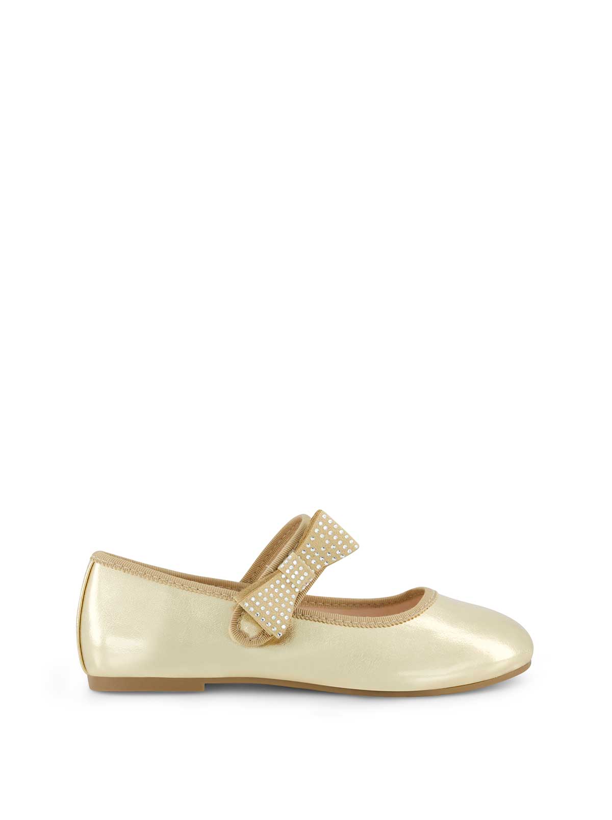 Little Girls' Amy Crystal Bow Ballet Flat in Gold | Jessica Simpson Women