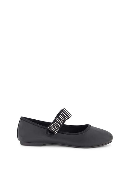 Little Girls' Amy Crystal Bow Ballet Flat in Black | Jessica Simpson Women