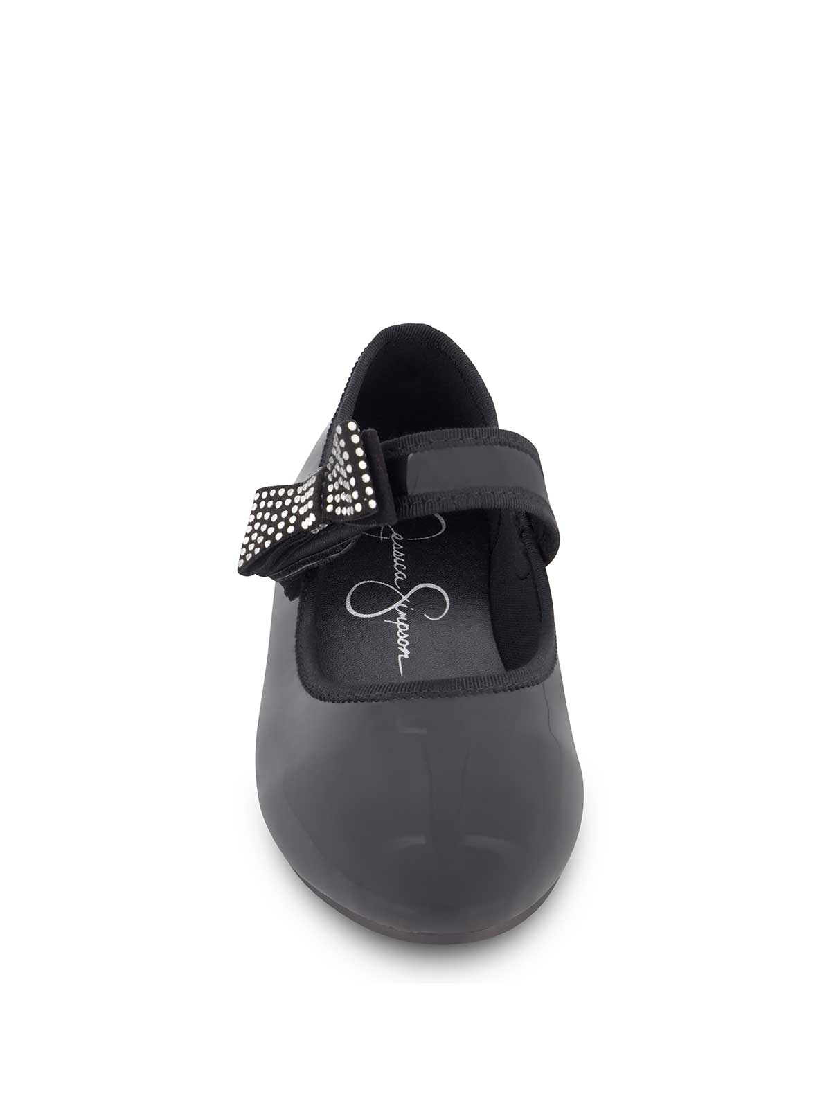 Little Girls' Amy Crystal Bow Ballet Flat in Black | Jessica Simpson Women
