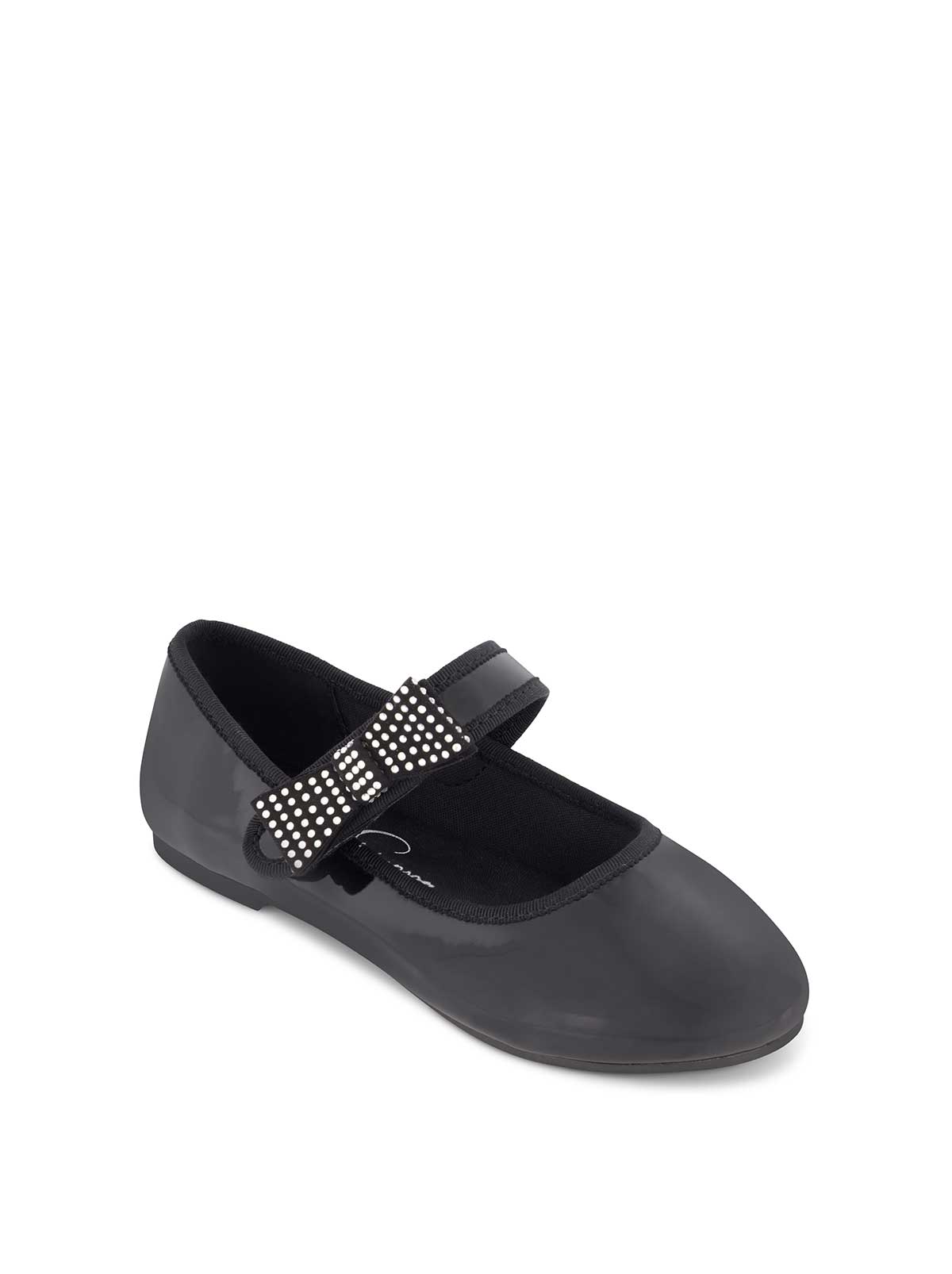 Little Girls' Amy Crystal Bow Ballet Flat in Black | Jessica Simpson Women