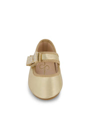 Toddler Amy Crystal Bow Ballet Flat in Gold | Jessica Simpson Women