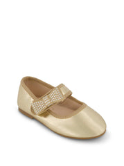 Toddler Amy Crystal Bow Ballet Flat in Gold | Jessica Simpson Women