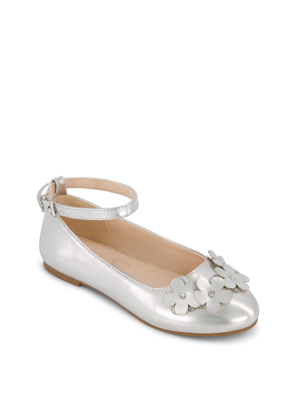 Little Girls' Amy Petal Ballet Flat in Silver | Jessica Simpson Women