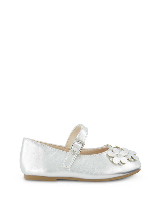 Toddler Amy Petal Ballet Flat in Silver | Jessica Simpson Women