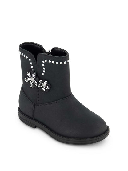 Toddler Evie Flower Boot in Black | Jessica Simpson Women
