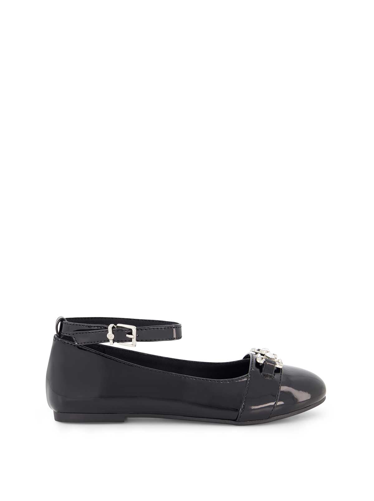 Little Girls' Amy Double Buckle Ballet Shoe in Black | Jessica Simpson Women