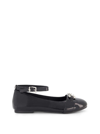 Little Girls' Amy Double Buckle Ballet Shoe in Black | Jessica Simpson Women