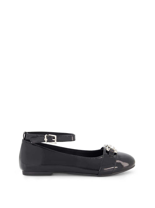 Little Girls' Amy Double Buckle Ballet Shoe in Black | Jessica Simpson Women