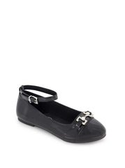Little Girls' Amy Double Buckle Ballet Shoe in Black | Jessica Simpson Women