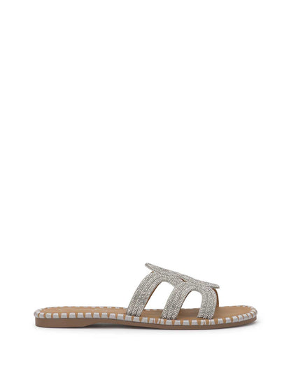 Bria Flat Sandal in Silver | Jessica Simpson Women
