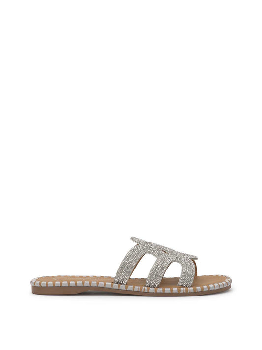 Bria Flat Sandal in Silver | Jessica Simpson Women