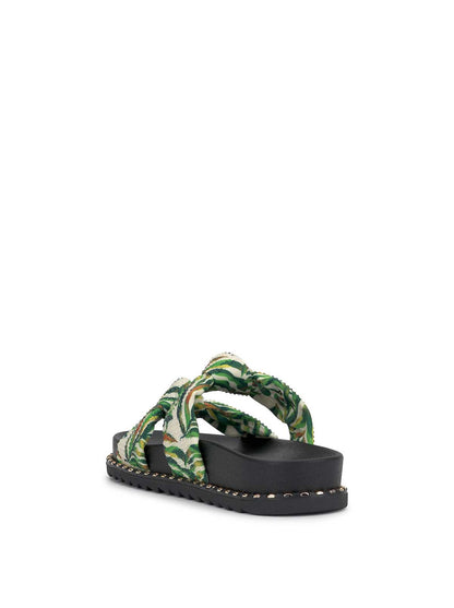 Caralyna Flat Sandal in Green Multi | Jessica Simpson Women