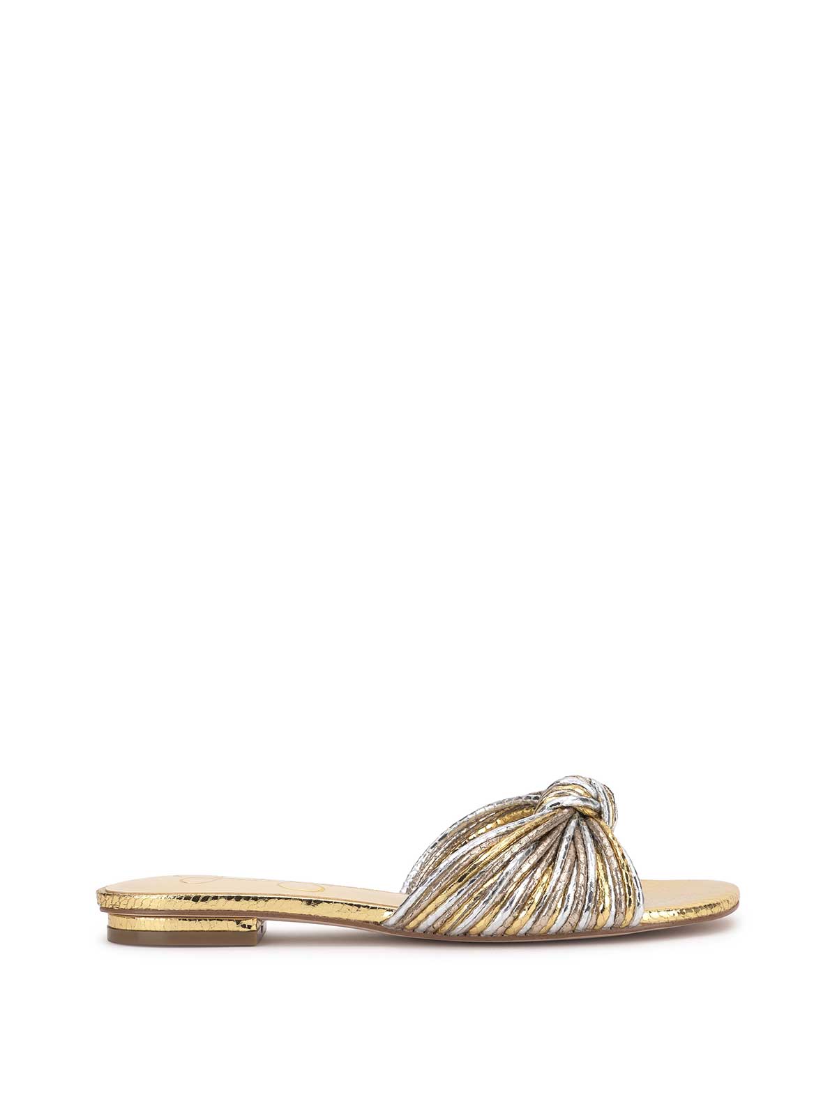 Dydra Knotted Flat Sandal in Silver & Gold | Jessica Simpson Women