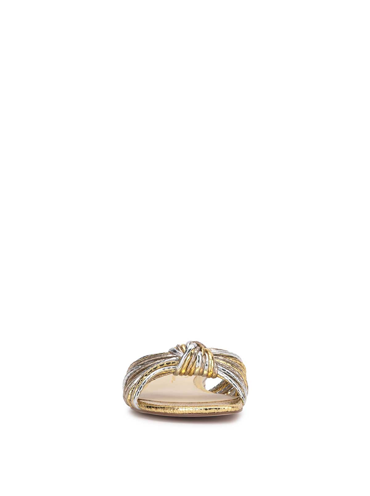 Dydra Knotted Flat Sandal in Silver & Gold | Jessica Simpson Women