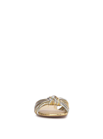 Dydra Knotted Flat Sandal in Silver & Gold | Jessica Simpson Women
