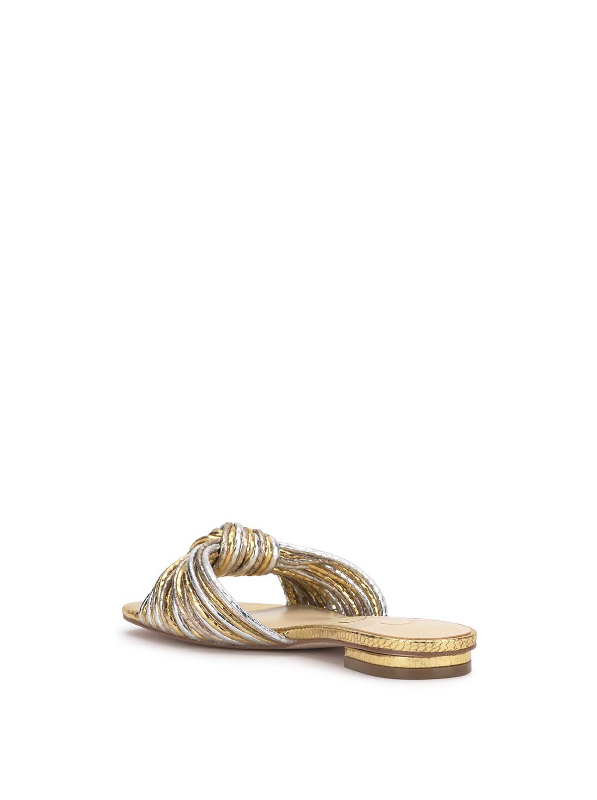 Dydra Knotted Flat Sandal in Silver & Gold | Jessica Simpson Women
