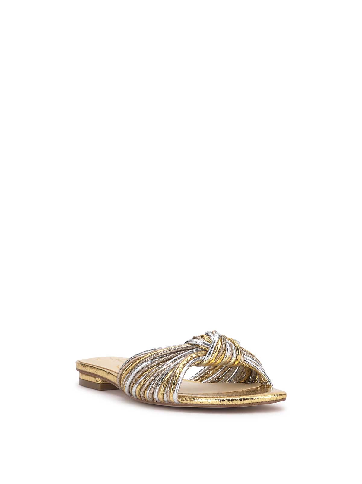Dydra Knotted Flat Sandal in Silver & Gold | Jessica Simpson Women