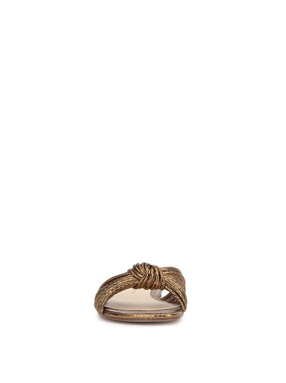 Dydra Knotted Flat Sandal in Bronze | Jessica Simpson Women