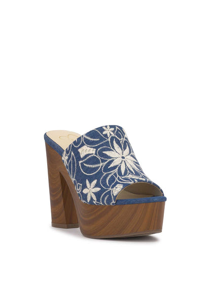 Shelbie Platform Slide in Floral Denim | Jessica Simpson Women