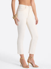 Harmony Straight High Rise Jeans in Ecru | Jessica Simpson Women