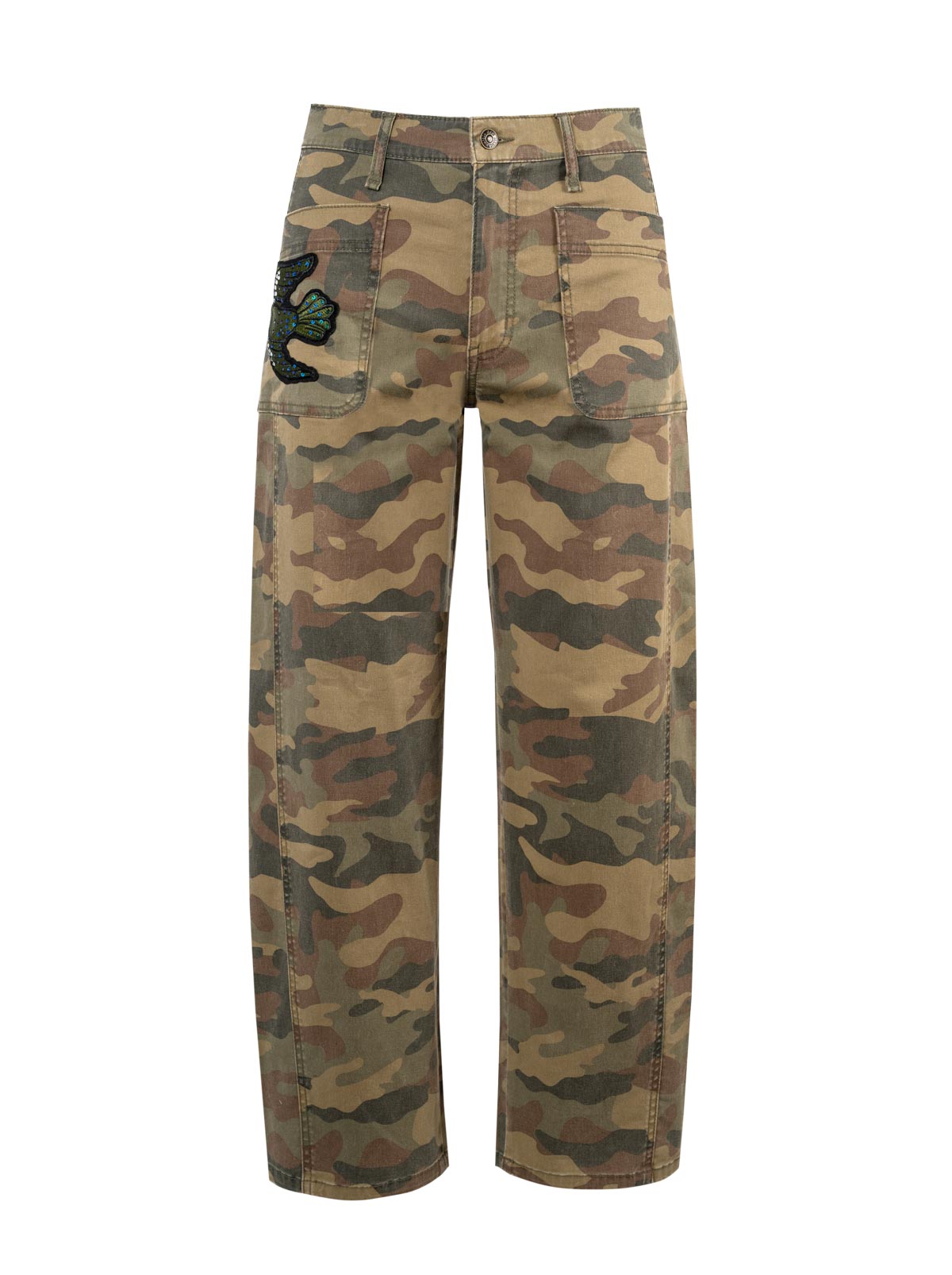 Relaxed Barrel Jeans in Camo | Jessica Simpson Women