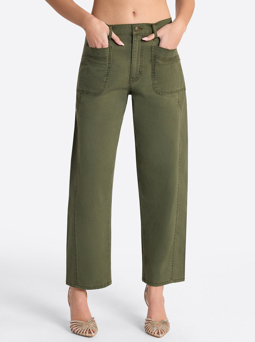 Relaxed Barrel Jeans in Forest Night | Jessica Simpson Women