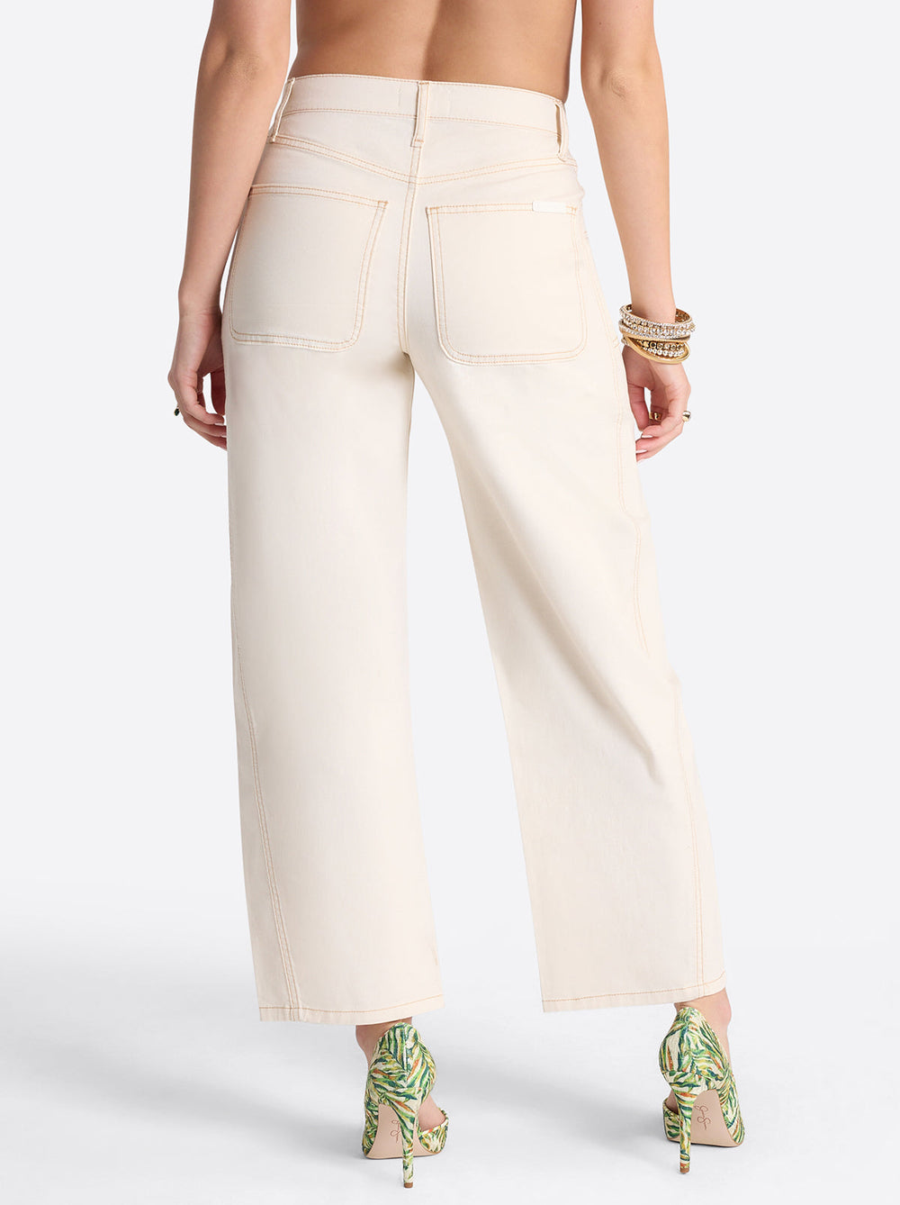 Relaxed Barrel Jeans in Ecru | Jessica Simpson Women