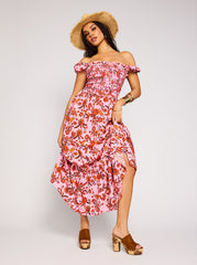 Clarice Maxi Dress in Rosebloom Wild Jacobeans | Jessica Simpson Women