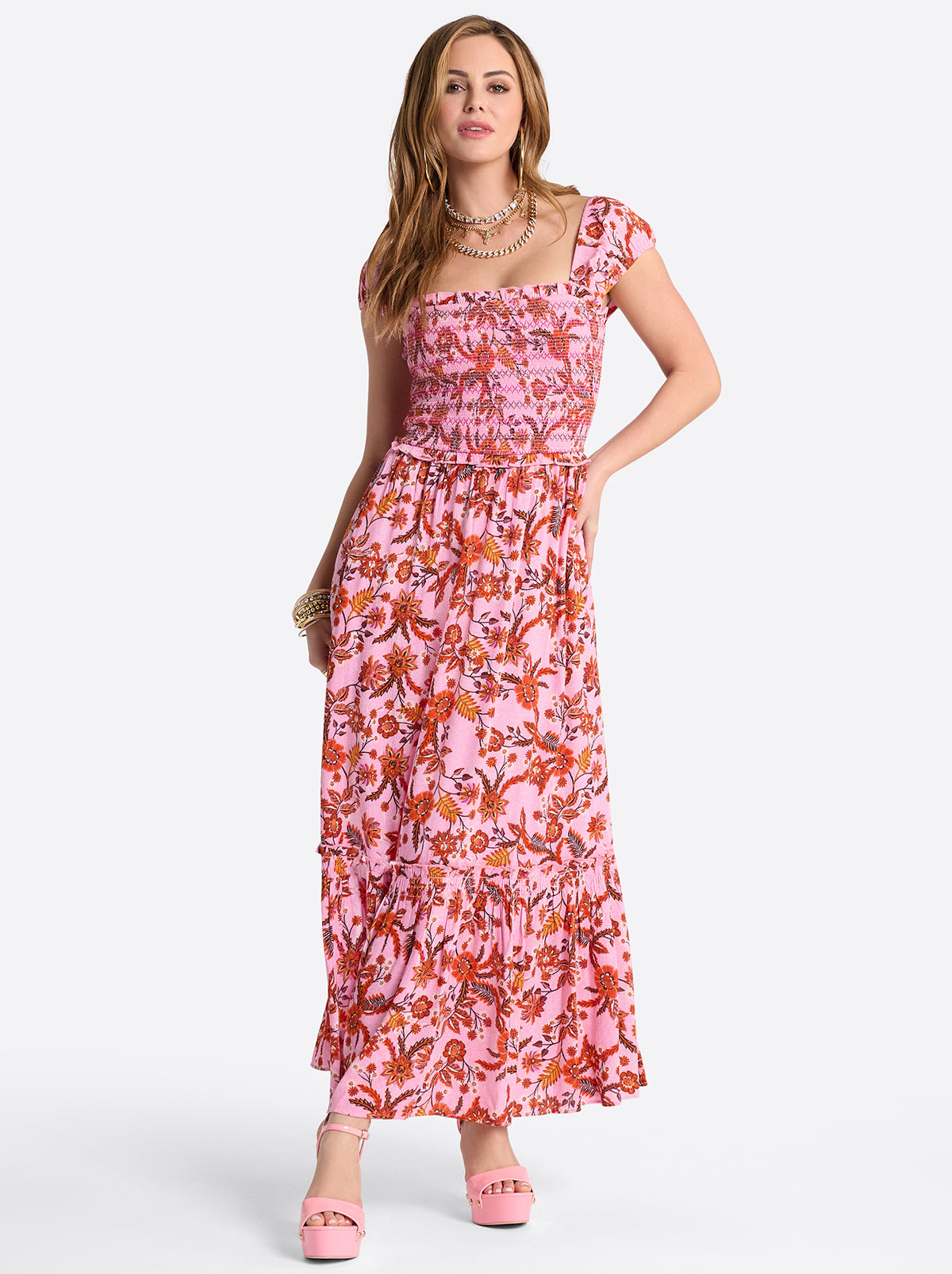 Clarice Maxi Dress in Rosebloom Wild Jacobeans | Jessica Simpson Women
