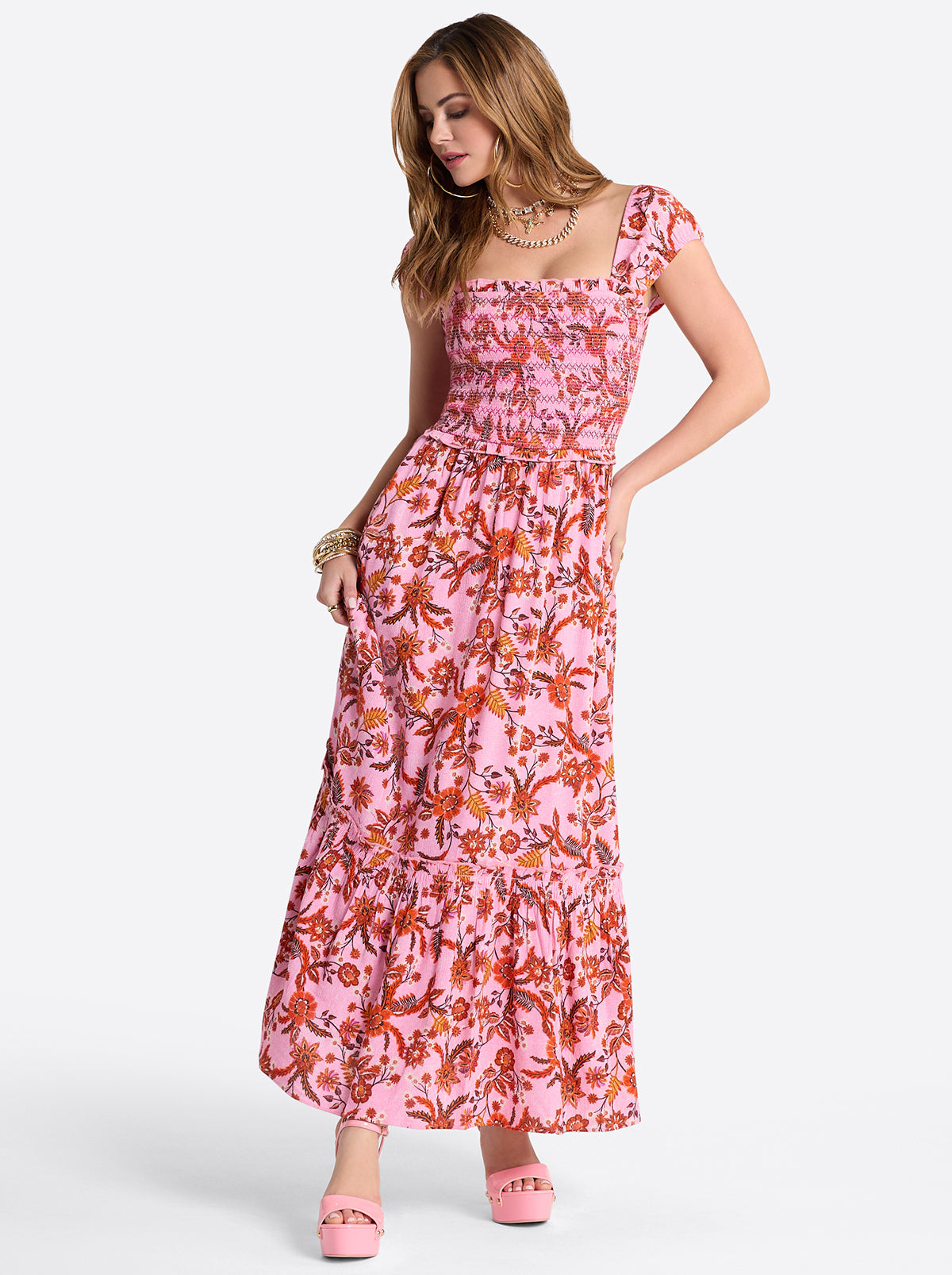Clarice Maxi Dress in Rosebloom Wild Jacobeans | Jessica Simpson Women