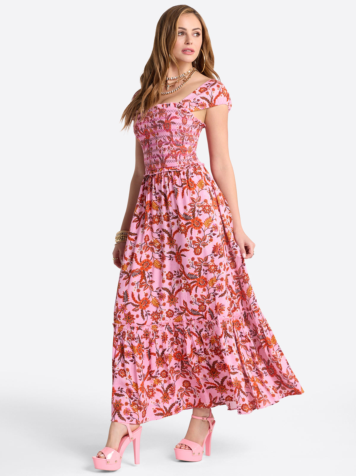 Clarice Maxi Dress in Rosebloom Wild Jacobeans | Jessica Simpson Women