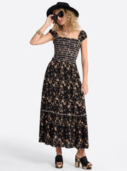 Clarice Maxi Dress in Obsidian Wispy Ditsies | Jessica Simpson Women
