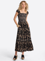 Clarice Maxi Dress in Obsidian Wispy Ditsies | Jessica Simpson Women