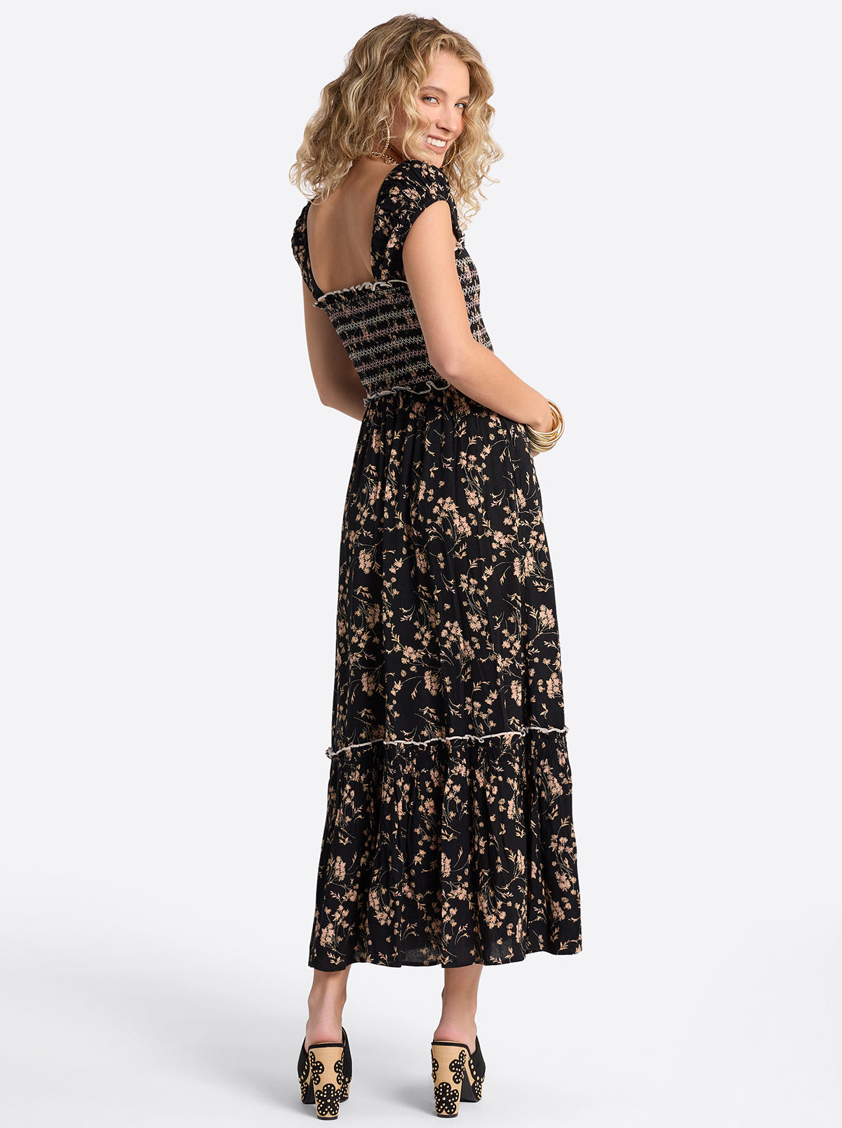 Clarice Maxi Dress in Obsidian Wispy Ditsies | Jessica Simpson Women