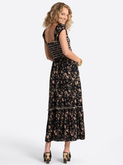 Clarice Maxi Dress in Obsidian Wispy Ditsies | Jessica Simpson Women