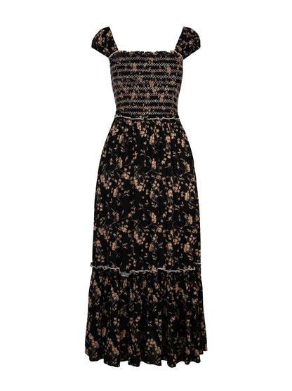 Clarice Maxi Dress in Obsidian Wispy Ditsies | Jessica Simpson Women
