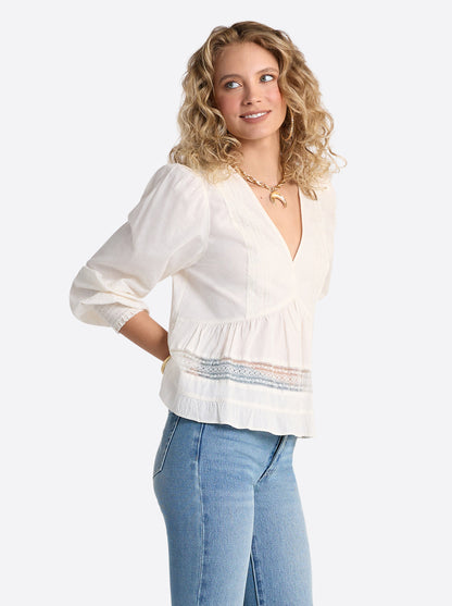 Elsie Babydoll Blouse in Buttercream | Jessica Simpson Women