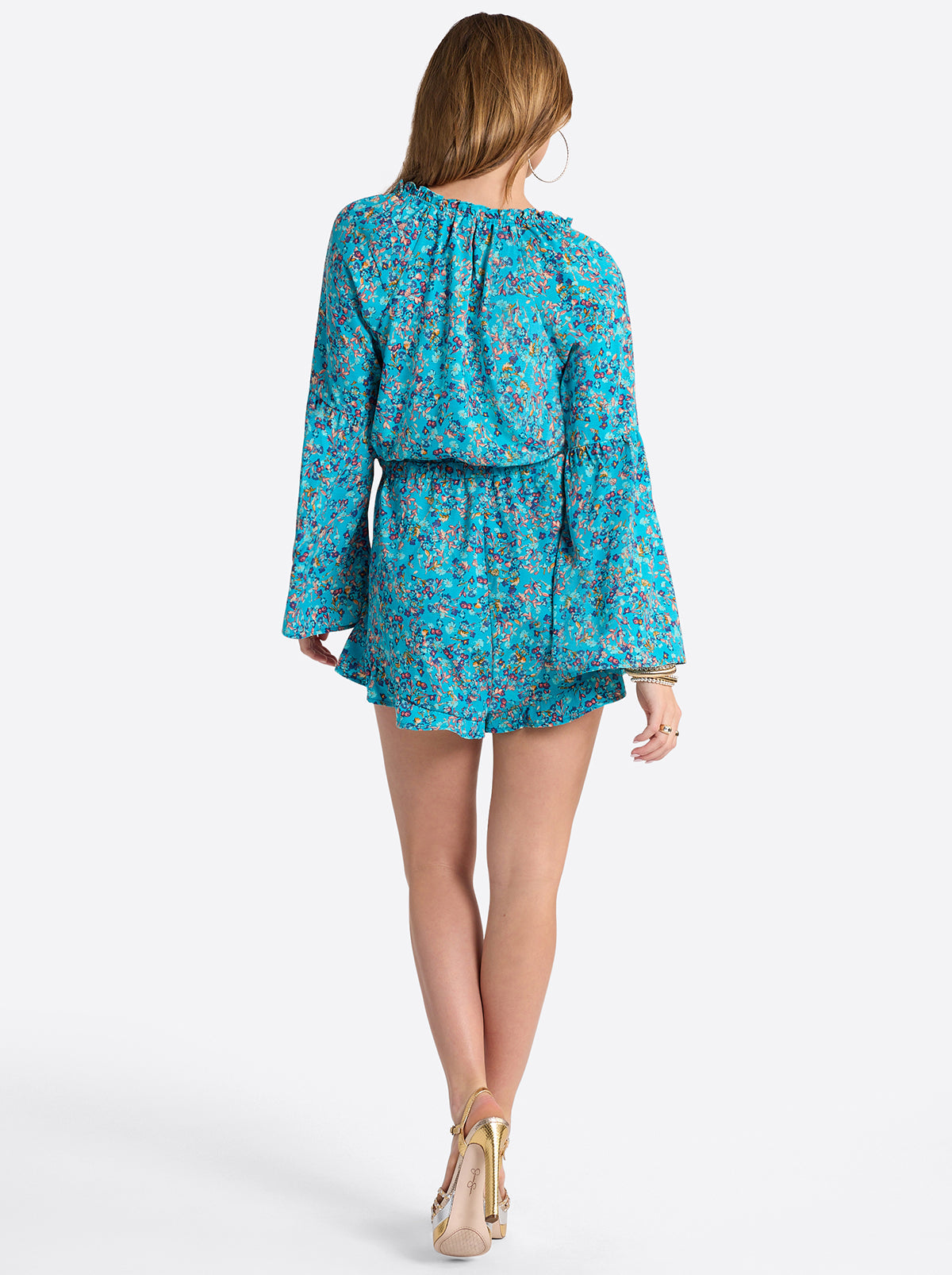 Aurelia Romper in Tile Blue Acrylic Ditsy | Jessica Simpson Women