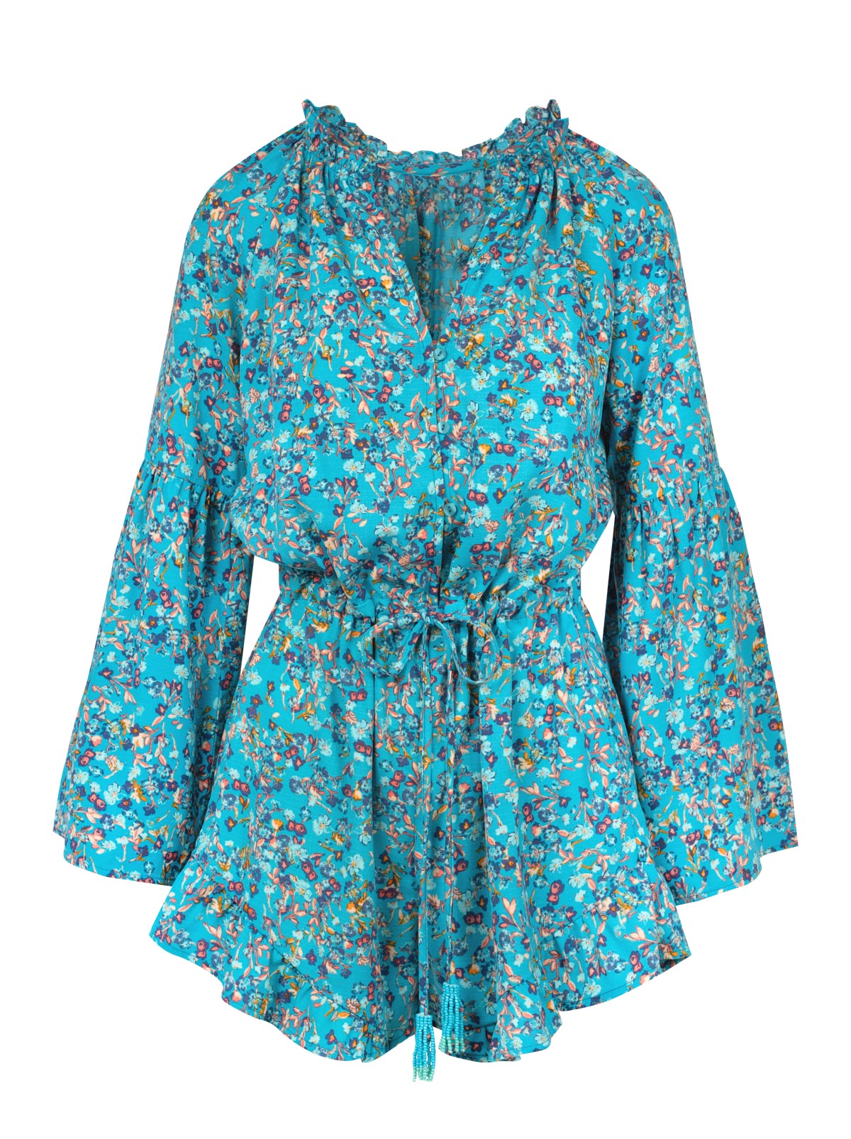 Aurelia Romper in Tile Blue Acrylic Ditsy | Jessica Simpson Women
