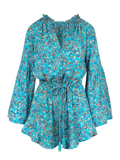 Aurelia Romper in Tile Blue Acrylic Ditsy | Jessica Simpson Women