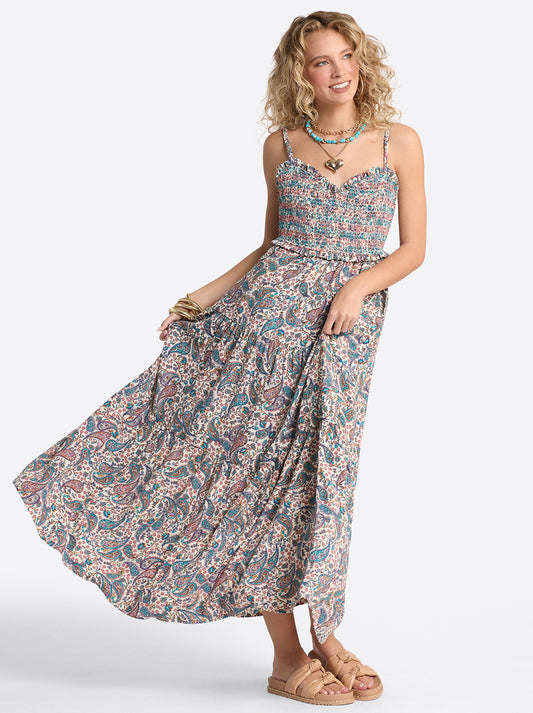 Bronte Dress in Buttercream Playful Paisleys | Jessica Simpson Women