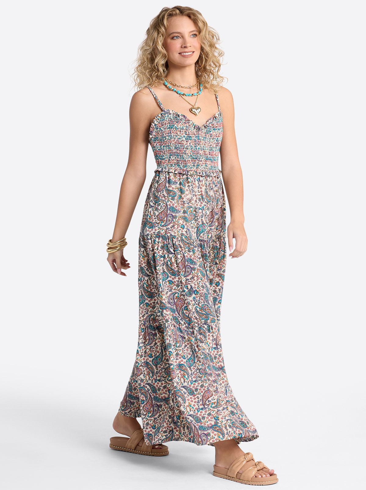 Bronte Dress in Buttercream Playful Paisleys | Jessica Simpson Women