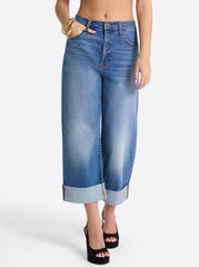 Valentine Wide Leg Boyfriend Jeans in High Road | Jessica Simpson Women